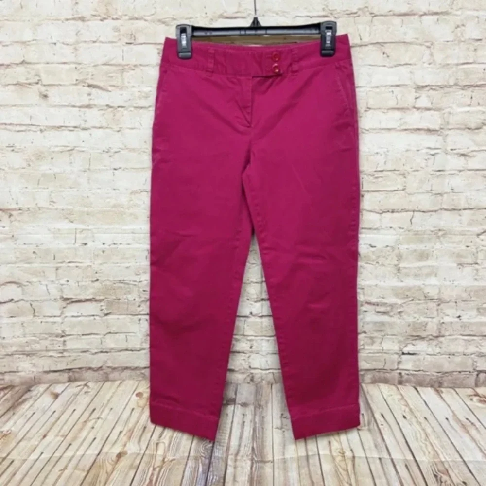 (3 Pair) Vineyard Vines Women Cropped Pants Size 0 Whale Straight Solid Red Blue - Picture 2 of 11